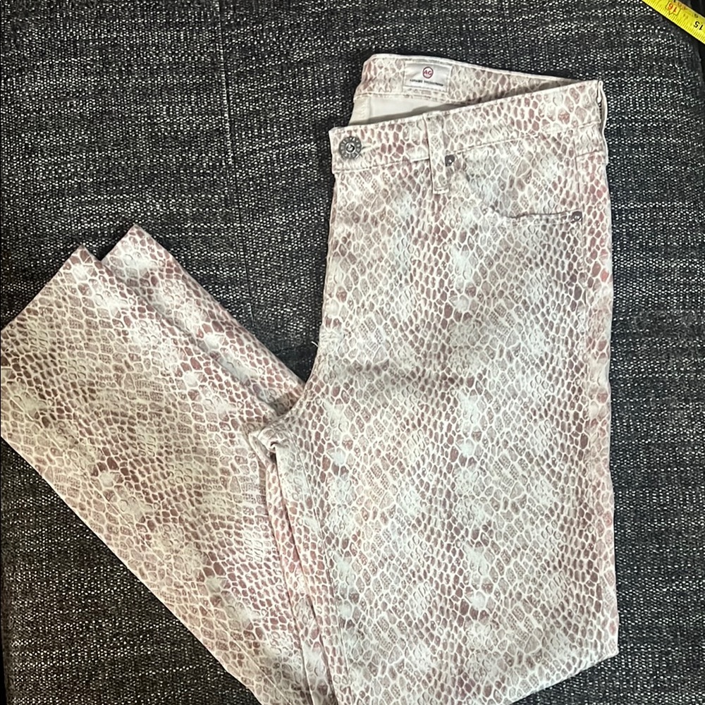 Women's Pink Snake-Print Jeans